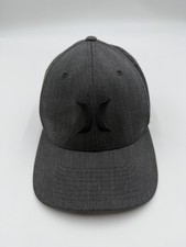Hurley Hat Cap Baseball Fitted Mens XL Gray Herringbone Tweed Flexfit Logo