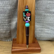 Custom Beaded Pen Teacher Theme LOVE Beads. Basket Filler.Journal. Collect