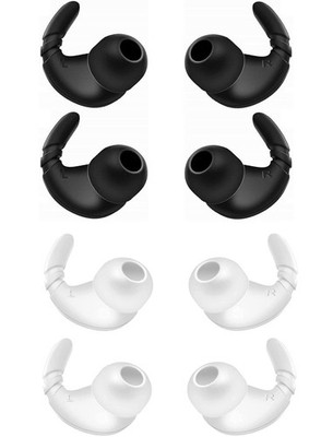 Rqker Sports Anti-Slip Stabilizers Fins Wing Earhooks Compatible Black/White 