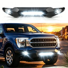 Steel Front Bumper W 120w Led Light Bar Sensor Hole For 21-23 Ford F-150 Black Steel Front Bumper W 120w Led Light Bar Sensor Hole For 21-23 Ford F-150 Black