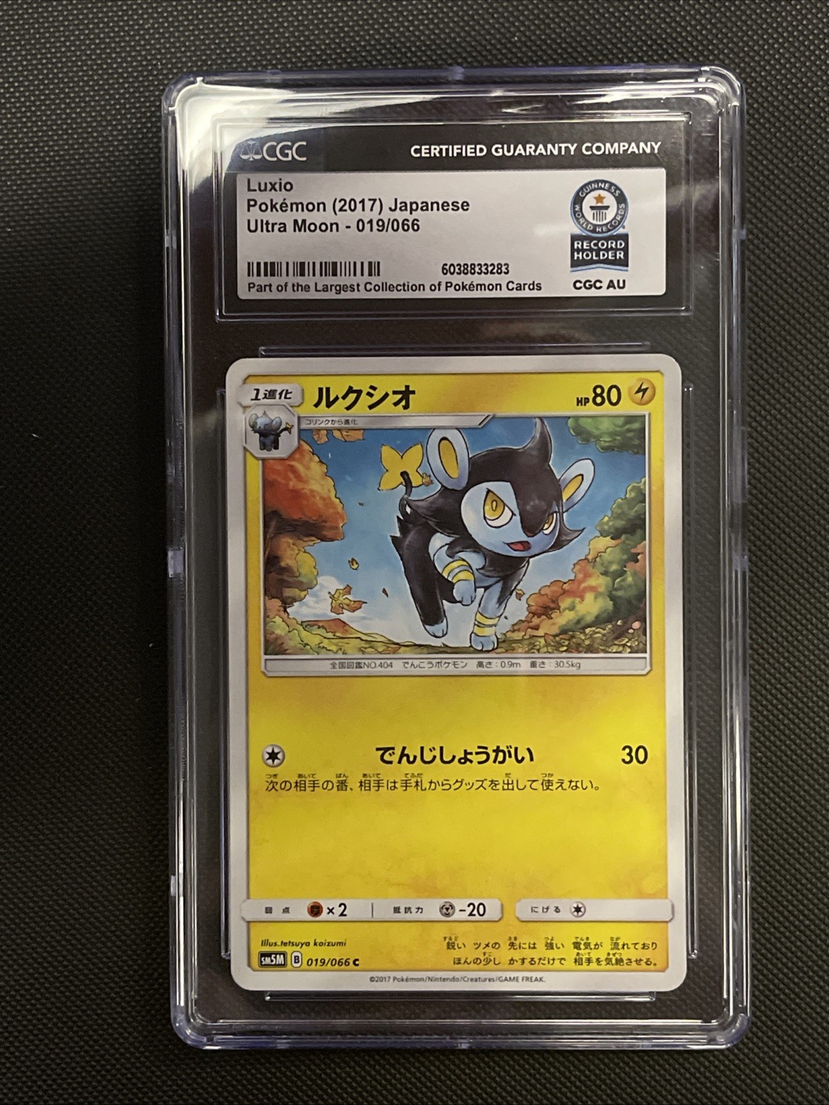 Luxio 019/066 Normal SM5M: Ultra Moon JP 1/1 CGC Record Holder