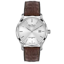 Orologio Uomo Paul Picot Gentleman Argentè Pelle Marrone Automatico 2161S