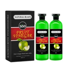 Siso Fruit Vinegar Hair Color, Natural Black Shade 500ml Each Set Of 2