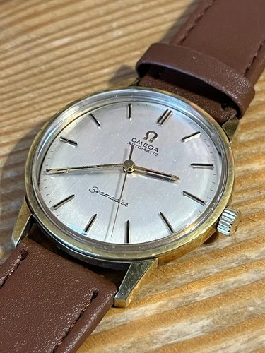 Vintage Omega Champagne Seamaster, Automatic, Gold-Plated, New Crystal ~ 1965