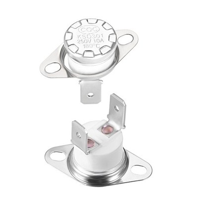 2Pcs Temperature Control Switch Thermostat 180°C 10A Normally Closed