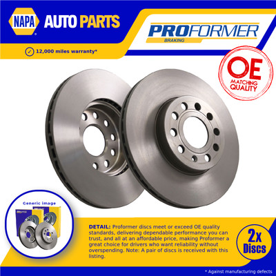 2x Brake Discs Pair Vented fits VW SCIROCCO Mk3 Front 1.4 2.0D 08 to 17 288mm