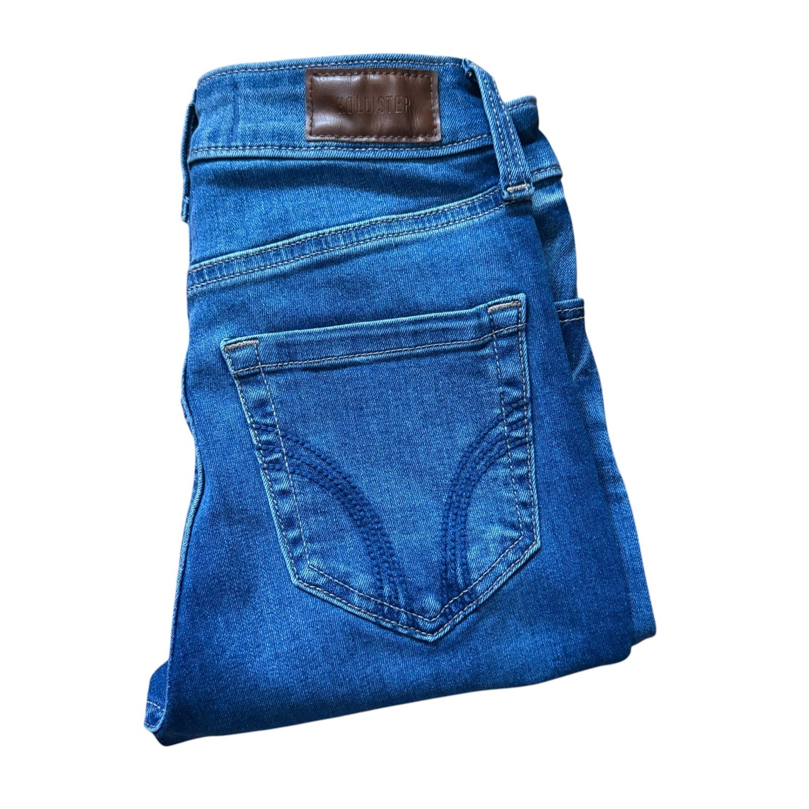 Hollister High-Rise Super Skinny Jeans Women Size 24 00R Blue Medium Wash Denim