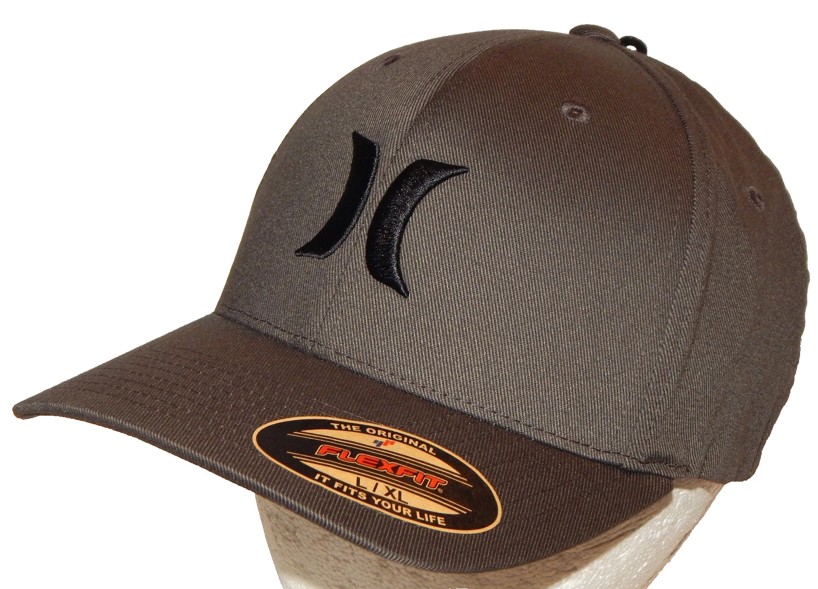 Hurley One & Only Solid Icon Cap / Hat Flexfit Size L/XL Dark Grey / Black