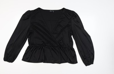 Schwarze Wickelbluse Damen UK Größe 22 ASOS DESIGN