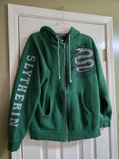 Harry Potter Vintage Slytherin Green Full Zip Hoodie Size Medium