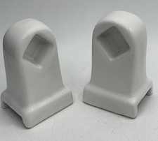 VTG Porcelain Bathroom White Out Towel Holder Wall Mount Restorative NOS