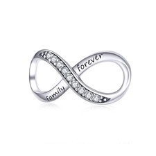 925 Sterling Silver Infinity Charms for Bracelets Necklaces Family Forever Cubic
