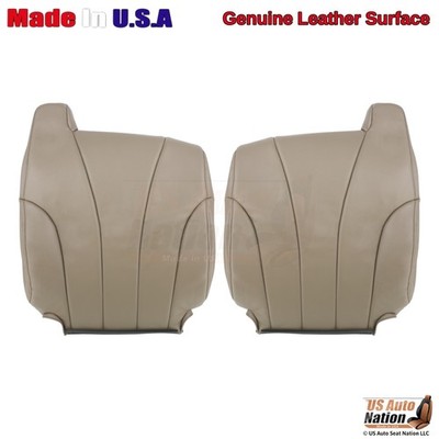 2001-2002 Fits Chevy Silverado W/T Genuine Leather Front Top Covers Med. Neutral
