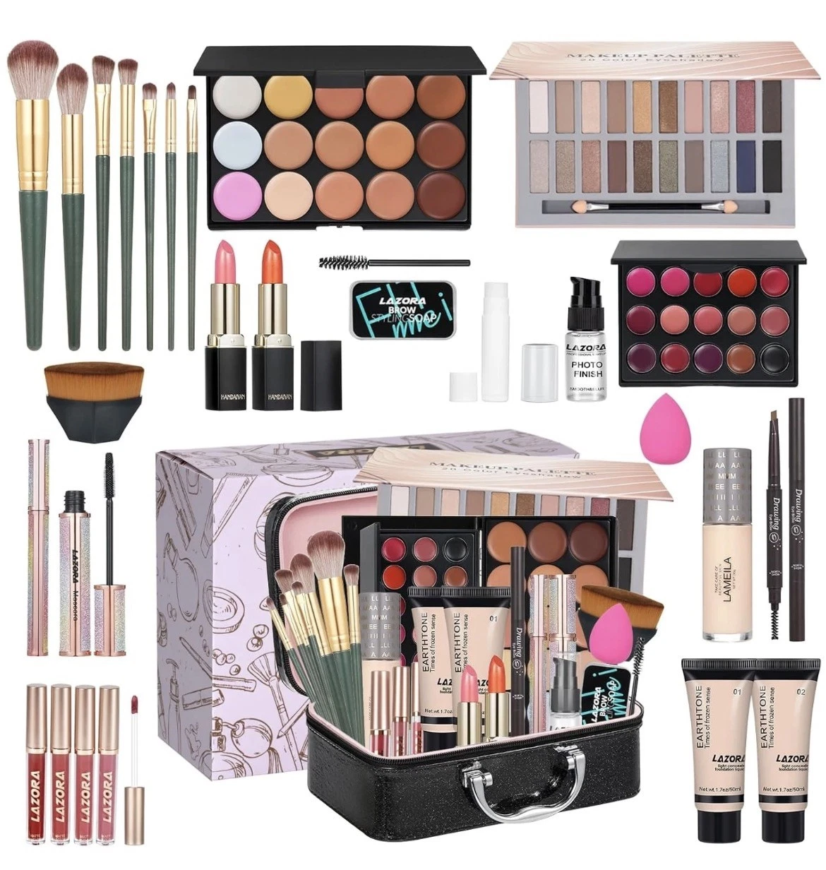 LAZORA All in One Makeup Kit Makeup Kit for Women Full Kit Makeup Set, Multiuse!