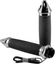 Avon Custom Heated Chrome Spike Handlebar Grips (MT-CC-85C-SP-HT)