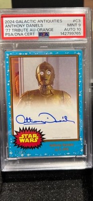 Topps Star Wars 2024 Galactic Antiquities #C3 C-3PO Anthony Daniels Auto PSA 9