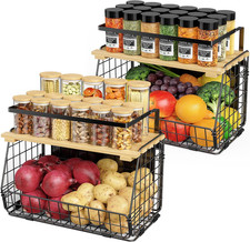 2 Pack Magnetic Shelf for Fridge, Fruit Potato Onion Storage Bins | Magnetic Bas