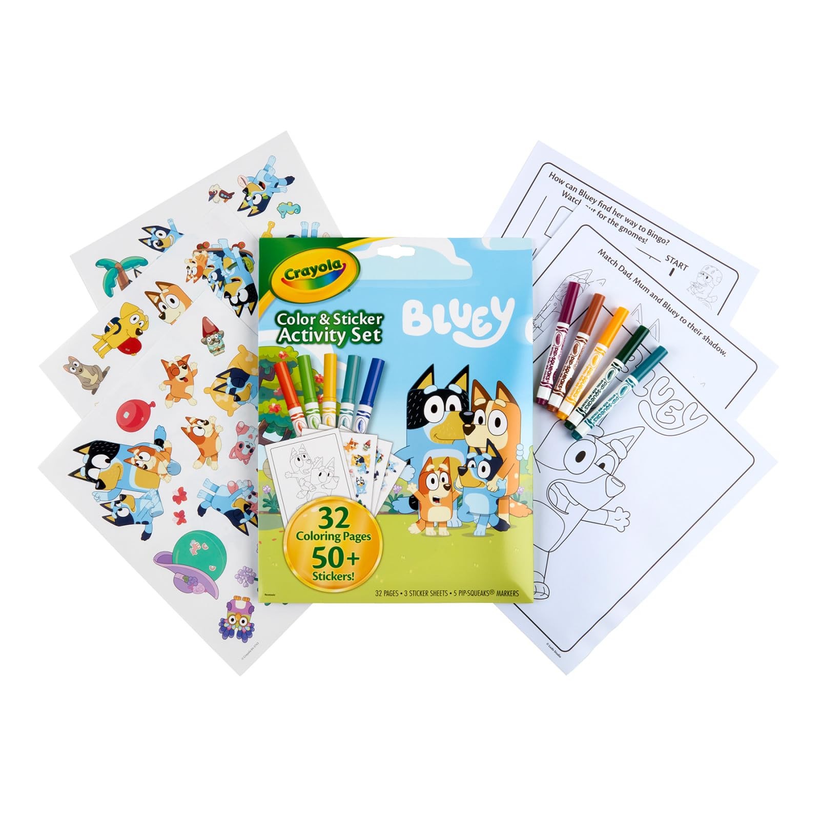 Crayola Bluey Color and Sticker Activity Set with Pipsqueak 