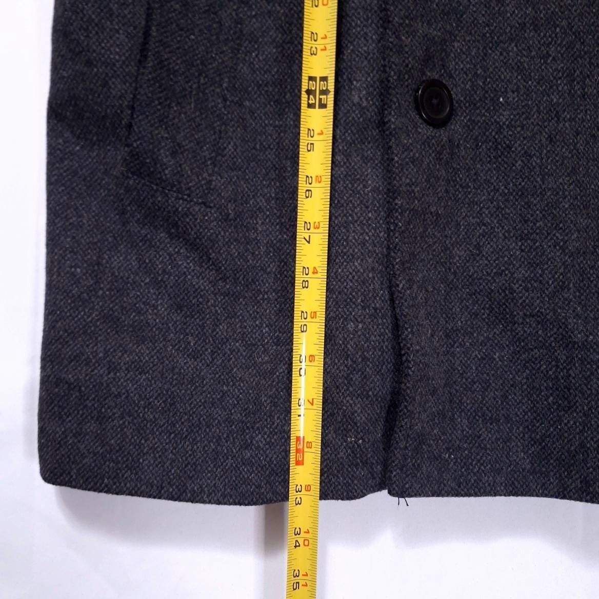 Marc Anthony Double Breasted Wool Blend Peacoat Men's Size L Dark Gray Preppy