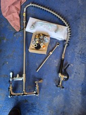 Wall-Mounted Pre-Rinse Faucet w/ 8" Centers and 18" Double-Jointed Add-On Faucet