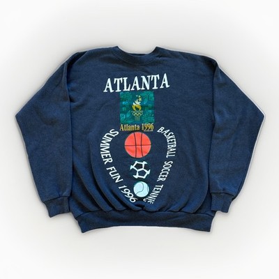 Vintage Atlanta 1996 Olympics Sweatshirt Mens L Black Hanes Fleece Retro