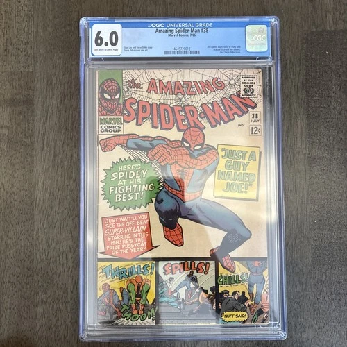 Amazing Spider-man #38 Marvell Comics 1966 Off White To White Pages Cgc 6.0