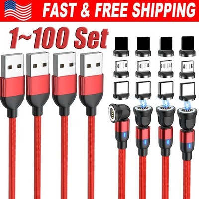 180°+360° Rotate Magnetic Charger Cable Phone Fast Charging Type C Micro USB Lot