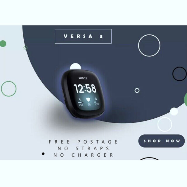 Fitbit versa 3 (Black Pebble Only) - Brand New