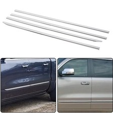 4pcs Chrome Body Side Door Molding Trim For Ram 1500 Crew Cab 2019-2022 W Tape 4pcs Chrome Body Side Door Molding Trim For Ram 1500 Crew Cab 2019-2022 W Tape