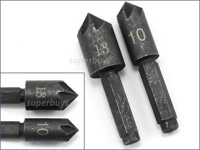2pcs 10mm 13mm 82° 7 Flutes Hex Drill Bit Countersink Countersunk Cut Power Tool