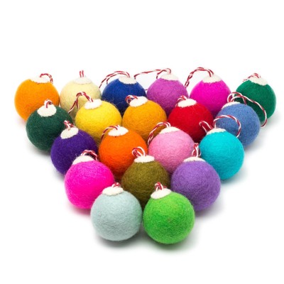 GLACIART ONE Felt Christmas Ornaments Balls Set of 20| 1.6  (4 cm) Christm
