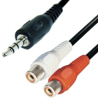 Audio Kabel 0,2M 3,5Mm Klinke Stecker Auf 2 Cinch Buchsen Adapter Stereo