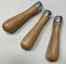 GROBET LUTZ SKROO-ZON WOOD FILE HANDLE #4 FOR 6"-8" FILES  -SET OF 3