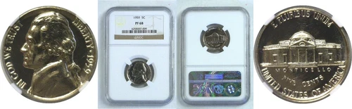 1959 5C Jefferson Nickel Proof NGC PF 68