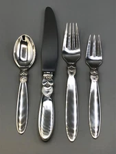 Cactus by George Jensen Sterling Silver individual 4 piece Place Setting