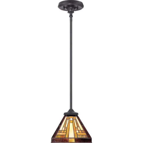 Quoizel TFST1508VB Transitional Stephen Tiffany Mini Pendant, Brown - 2 Pack - Picture 4 of 5