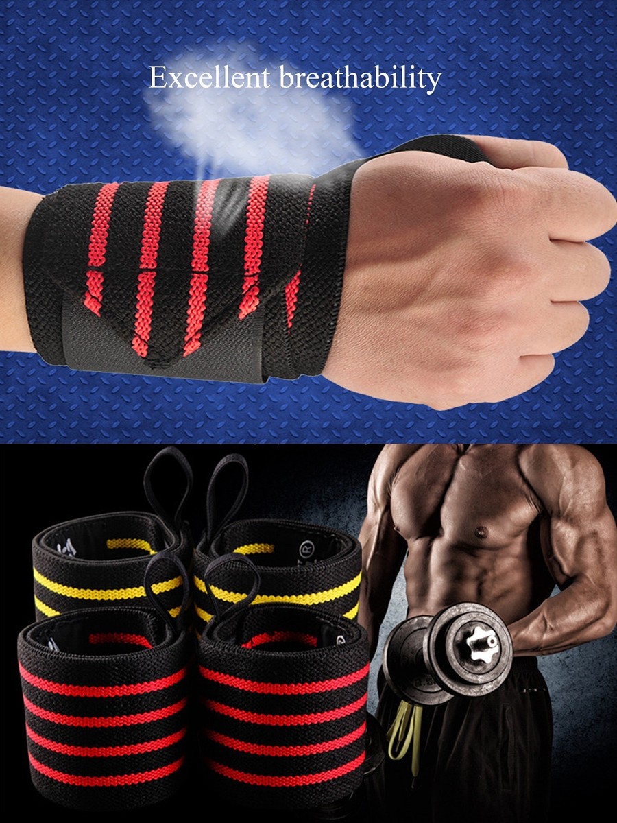 Pair of Weight Lifting Gym Training Bandages Fitness Straps Long Wrist Wraps 22, correas levantamiento de pesas - Vimarsana News