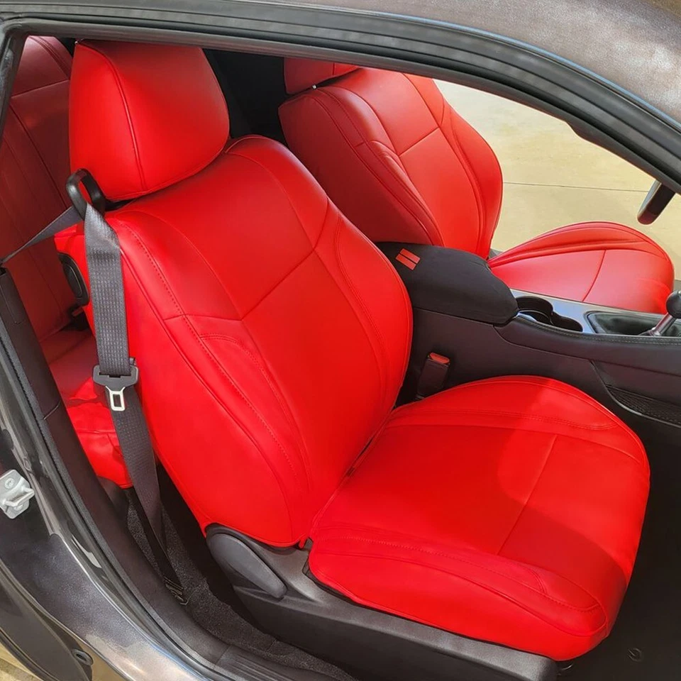 FOR 2015-2023 DODGE CHALLENGER MOTOPTES CUSTOM CAR SEAT COVER WATERPROOF LEATHER - Image 4 of 4