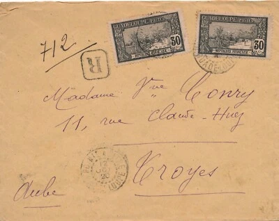 LETTRE RECOMMANDÉE COLONIES POINTE A PITRE GUADELOUPE COVER FRENCH - Photo 1/2
