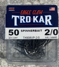 Eagle Claw Trokar Spinnerbait Hooks TK608VP-2/0 50/pack