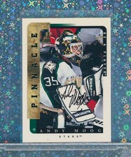 1996-97 Pinnacle ANDY MOOG #186 Dallas STARS Signed AUTO 🤩AUTOGRAPH