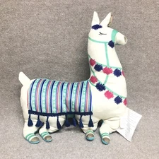 Sam Salem & Son Llama Alpaca plush pillow stuffed animal w/tassels 14"  Lot of 2