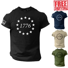 1776 T Shirt, American Flag, USA, Veteran, Mens, Patriotic, Historic, America