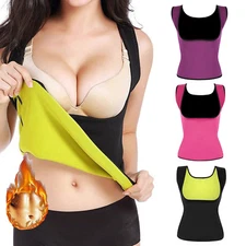 Hot Sweat Sauna Women Slimming Vest Polyester Fiber Waist Trainer Body Shaper US