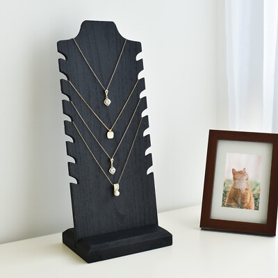 neuxi Lightweight Wooden Necklace Display Stand - Freestanding Easel Holder 