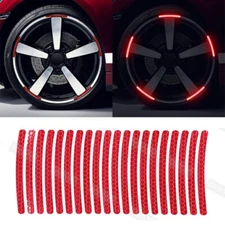 Red Reflective Strip 20x Car Wheel Hub Rim Stripe Tape Sticker Decal Accessories