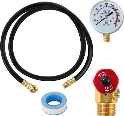 Air Tank Repair Kit, SUNROAD Air Tank Valve Kit with Gauge, Come with 2'' Pressur