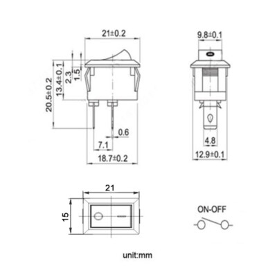 CESFONJER Mini Interruptores Basculantes, Boton Interruptor Rocker, AC