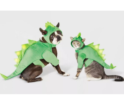 LED Stegosaurus Dinosaur Dog and Cat Costume Hyde EEK SIZE S OR M