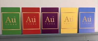 Au Vodka 5er Set Metall Wandschild 20x30cm 